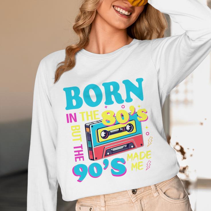 Born In The 80's But 90's Made Me Nostalgia Cassette Tape Premium Tri-Blend Unisex Long Sleeve T-Shirt