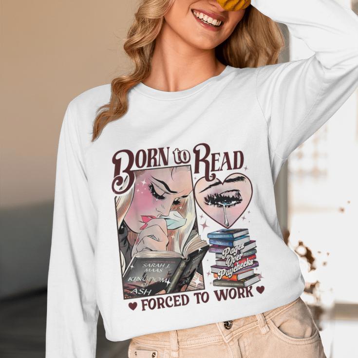 Born To Read Forced To Work Booklover -Adults Book Lovers Casual Grey Small Unisex Long Sleeve T-Shirt Born To Read Forced To Work Booklover -Adults Book Lovers Casual Grey Small Unisex Long Sleeve T-Shirt
