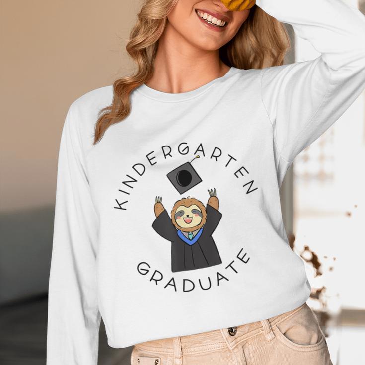 Boys Girls Kindergarten Graduate Sloth Graduation Cap Unisex Long Sleeve T-Shirt
