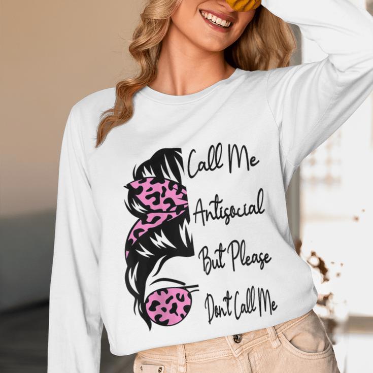 Call Me Antisocial But Please Don't Call Me Introvert Raglan Baseball Tee Unisex Long Sleeve T-Shirt