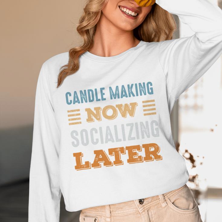 Candle Making Now Minimal Socializing Introvert Vintage Unisex Long Sleeve T-Shirt Candle Making Now Minimal Socializing Introvert Vintage Unisex Long Sleeve T-Shirt