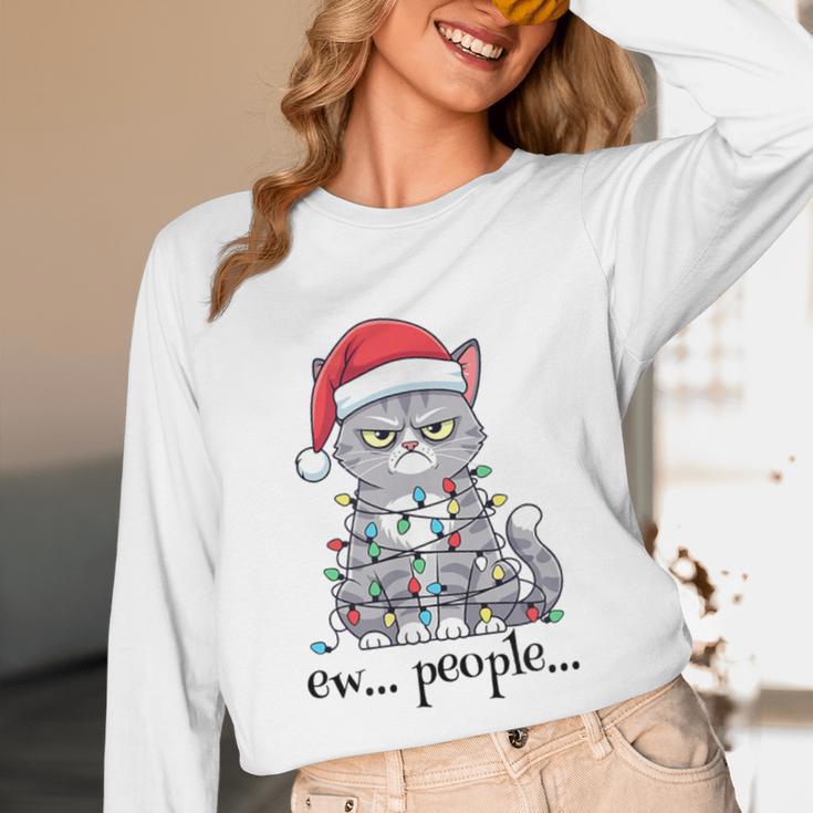 Cat Ew People Adult Humor Introvert Anti-Social Unisex Long Sleeve T-Shirt Cat Ew People Adult Humor Introvert Anti-Social Unisex Long Sleeve T-Shirt