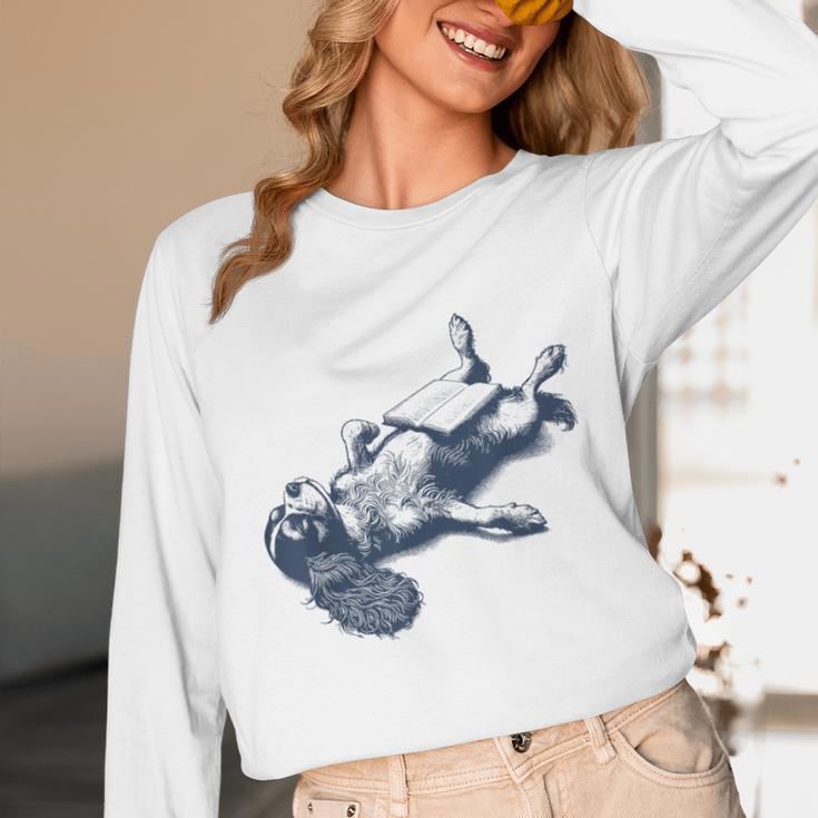 Cavalier King Charles Spaniel Book Nap Vintage Dog Mom Dad Unisex Long Sleeve T-Shirt Cavalier King Charles Spaniel Book Nap Vintage Dog Mom Dad Unisex Long Sleeve T-Shirt