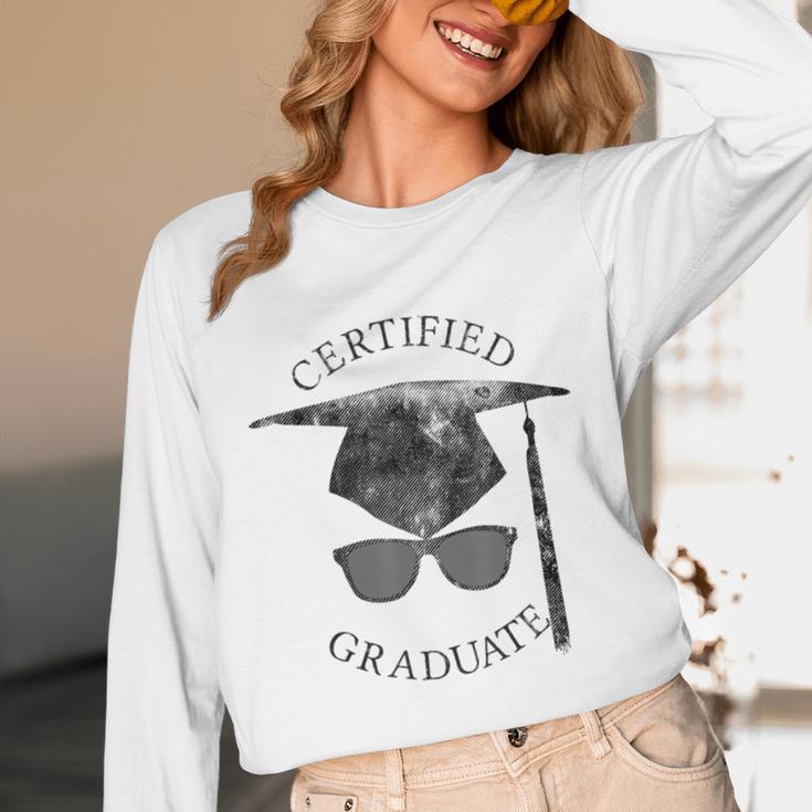 Certified Graduate Vintage Mortarboard Graduation Unisex Long Sleeve T-Shirt