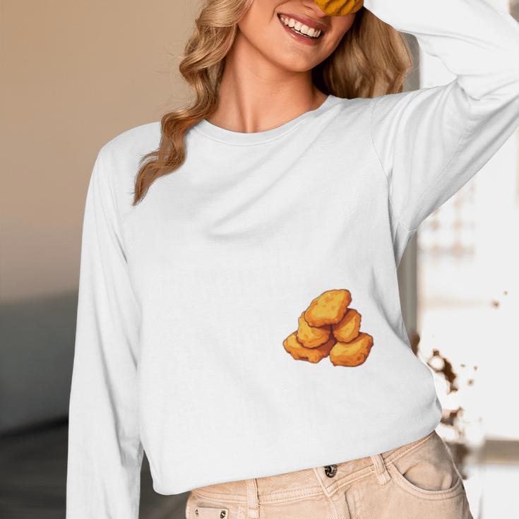 Chicken Nugget Saying Introvert Nuggie Foodie Food Unisex Long Sleeve T-Shirt Chicken Nugget Saying Introvert Nuggie Foodie Food Unisex Long Sleeve T-Shirt