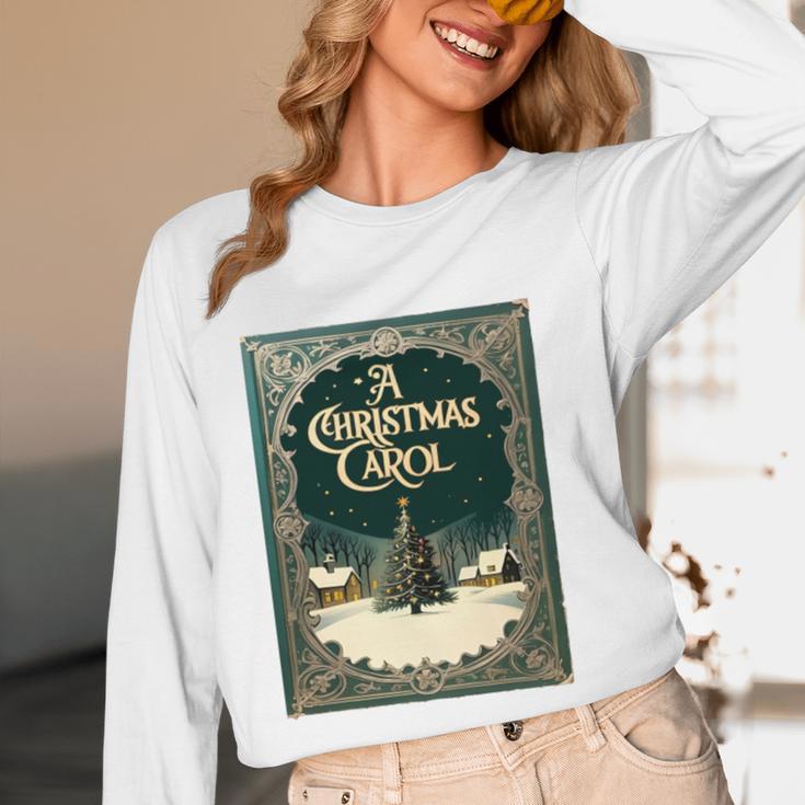 A Christmas Carol Book Cover By Charles Dickens Unisex Long Sleeve T-Shirt A Christmas Carol Book Cover By Charles Dickens Unisex Long Sleeve T-Shirt