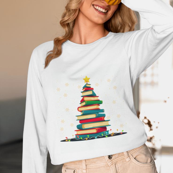 Christmas Tree Of Books Holiday Unisex Long Sleeve T-Shirt