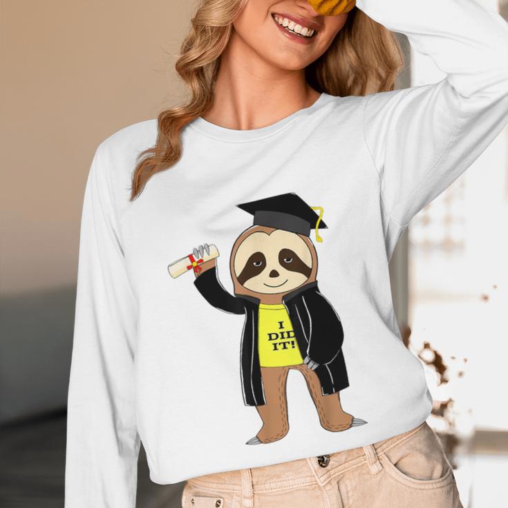 Class Of 2022 Sloth Graduation Masters College High School Unisex Long Sleeve T-Shirt