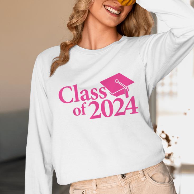 Class Of 2024 Pink For Girls And Women Graduation Unisex Long Sleeve T-Shirt