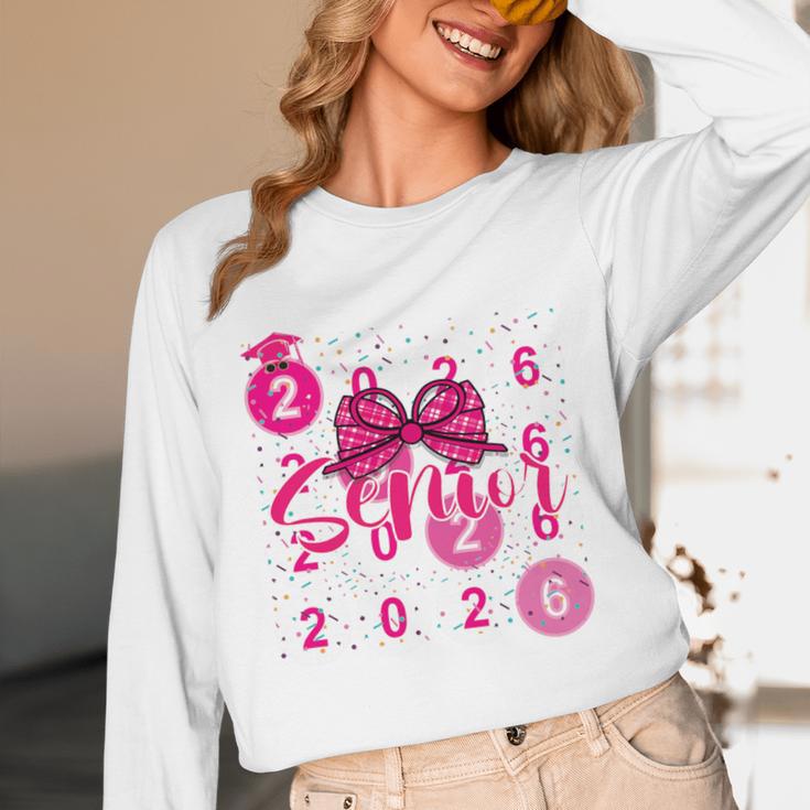 Class Of 2026 Senior Coquette Pink Bow Graduation Family Premium Tri-Blend Unisex Long Sleeve T-Shirt