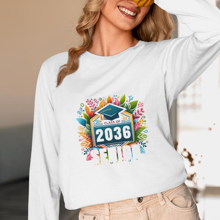 Class Of 2036 Graduation School Vintage Senior 2036 Unisex Long Sleeve T-Shirt