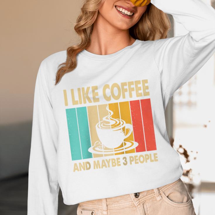I Like Coffee And Maybe 3 People Introvert Anti-Social Raglan Baseball Tee Unisex Long Sleeve T-Shirt I Like Coffee And Maybe 3 People Introvert Anti-Social Raglan Baseball Tee Unisex Long Sleeve T-Shirt