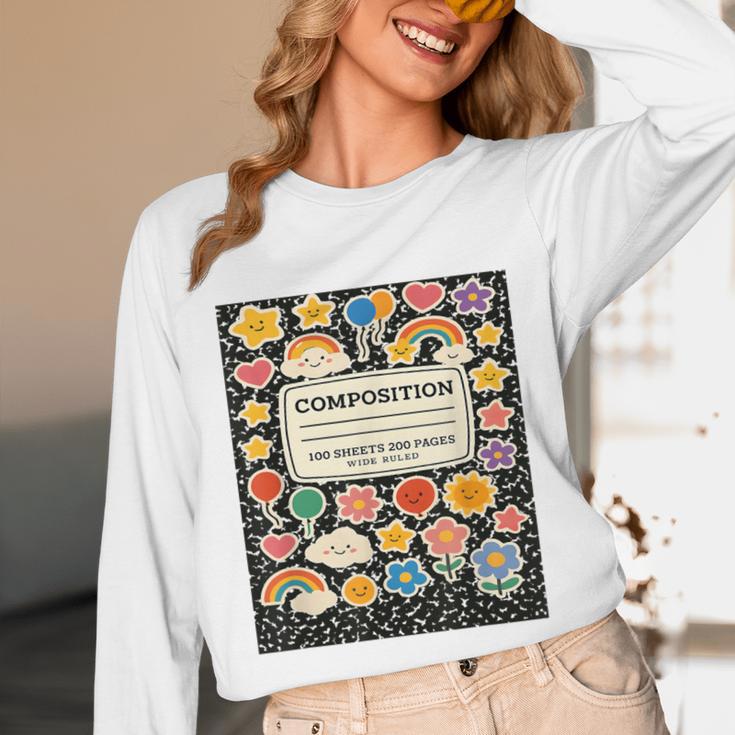 Composition Notebook Costume Teacher Matching Halloween Book Unisex Long Sleeve T-Shirt