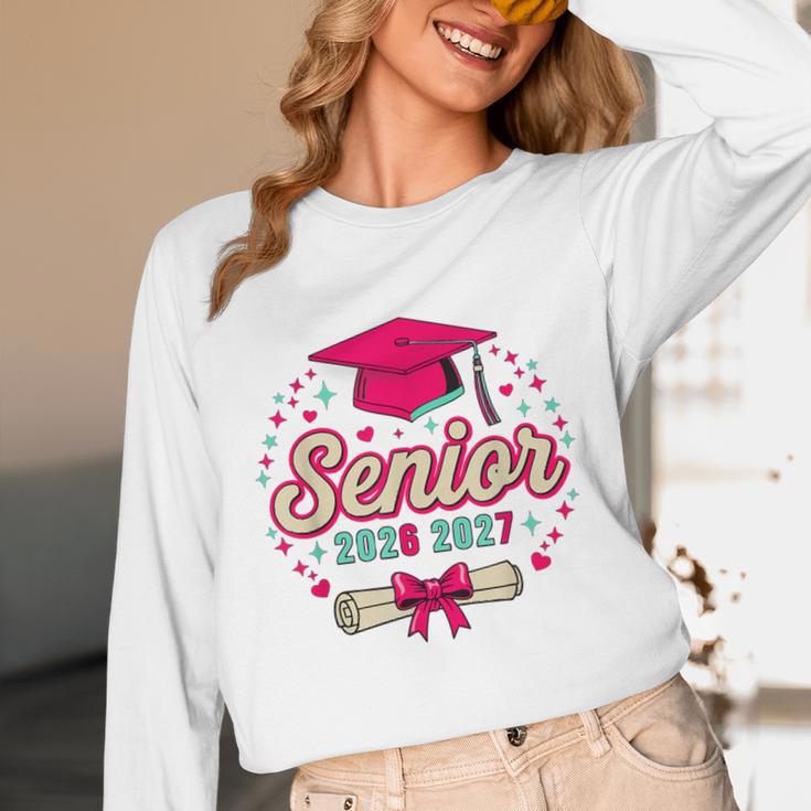 Coquette Pink Bow Senior 2026 2027 Graduation Unisex Long Sleeve T-Shirt