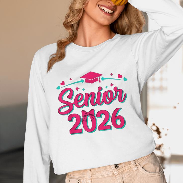 Coquette Pink Bow Senior 2026 Class Of Graduation Unisex Long Sleeve T-Shirt