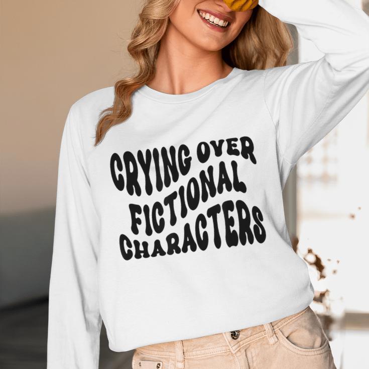Crying Over Fictional Characters Book Lovers Unisex Long Sleeve T-Shirt Crying Over Fictional Characters Book Lovers Unisex Long Sleeve T-Shirt