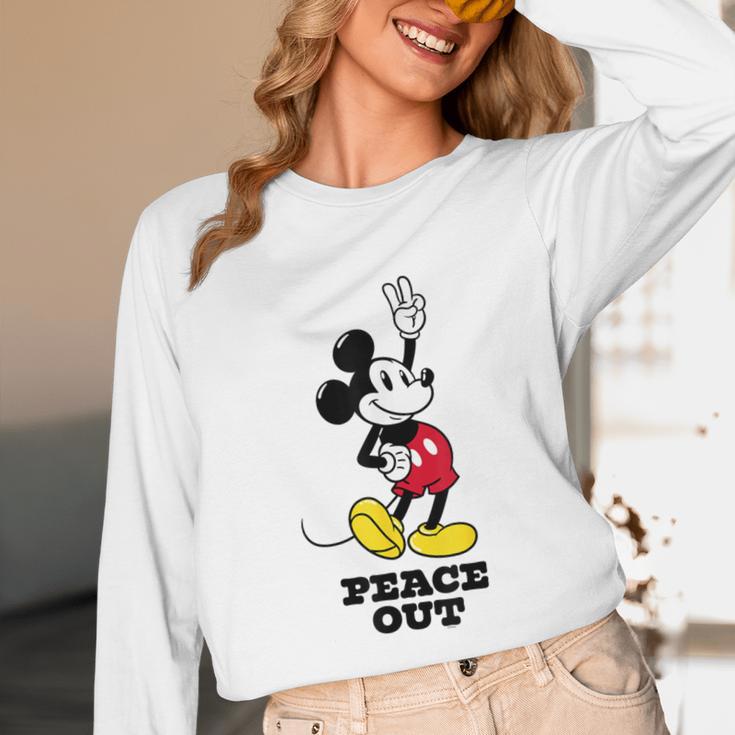 Disney Mickey Mouse Peace Out Totally Retro Graduation Unisex Long Sleeve T-Shirt