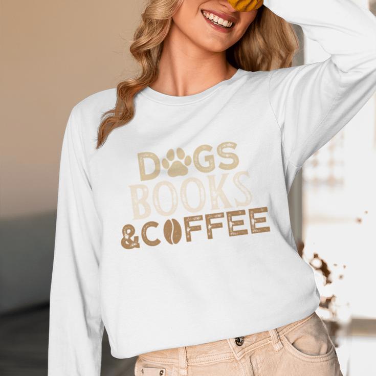 Dogs Books & Coffee Unisex Long Sleeve T-Shirt