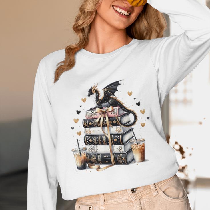 Dragon Hoard Of Books Reading Lover Cute Art Unisex Long Sleeve T-Shirt Dragon Hoard Of Books Reading Lover Cute Art Unisex Long Sleeve T-Shirt