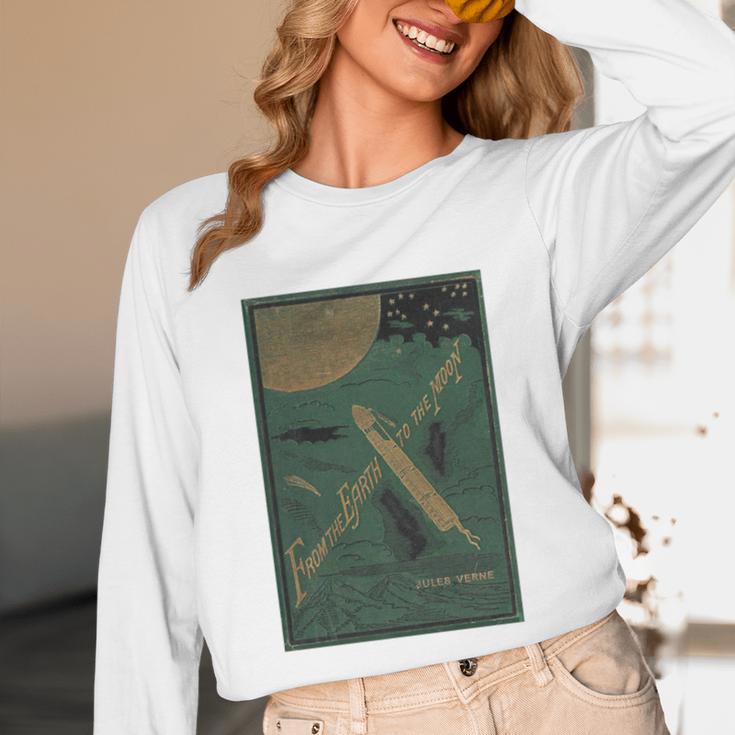 From The Earth To The Moon Book Cover 1874 Premium Unisex Long Sleeve T-Shirt