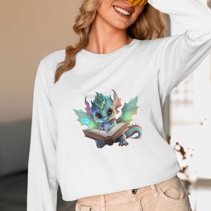 Easily Distracted By Dragon And Books Introvert Shirt Unisex Long Sleeve T-Shirt