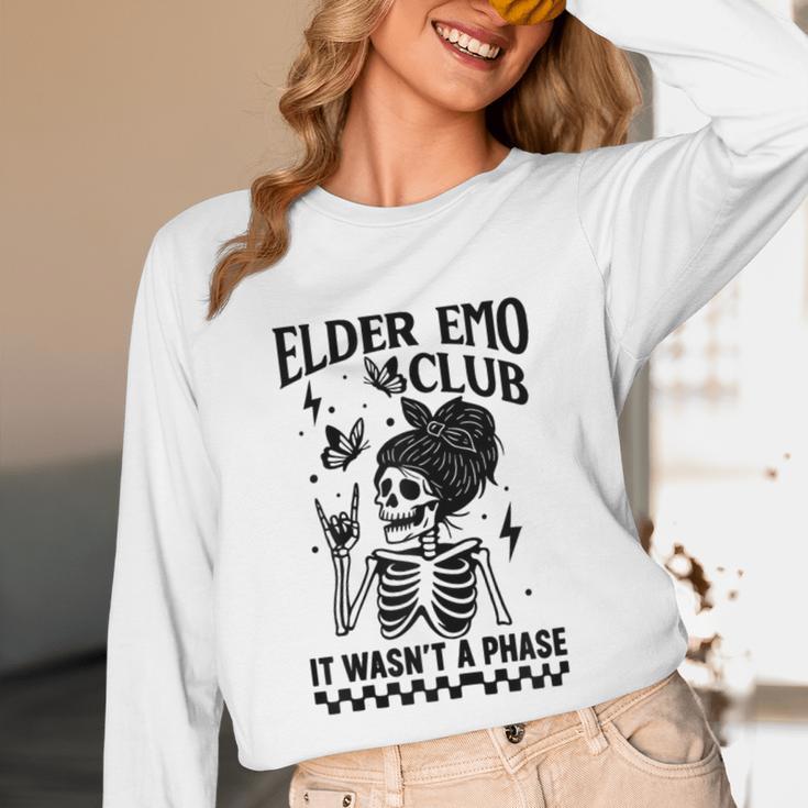 Elder Emo Club Skeleton Nostalgia It Wasn't a Phase Mom Unisex Long Sleeve T-Shirt Elder Emo Club Skeleton Nostalgia It Wasn't a Phase Mom Unisex Long Sleeve T-Shirt