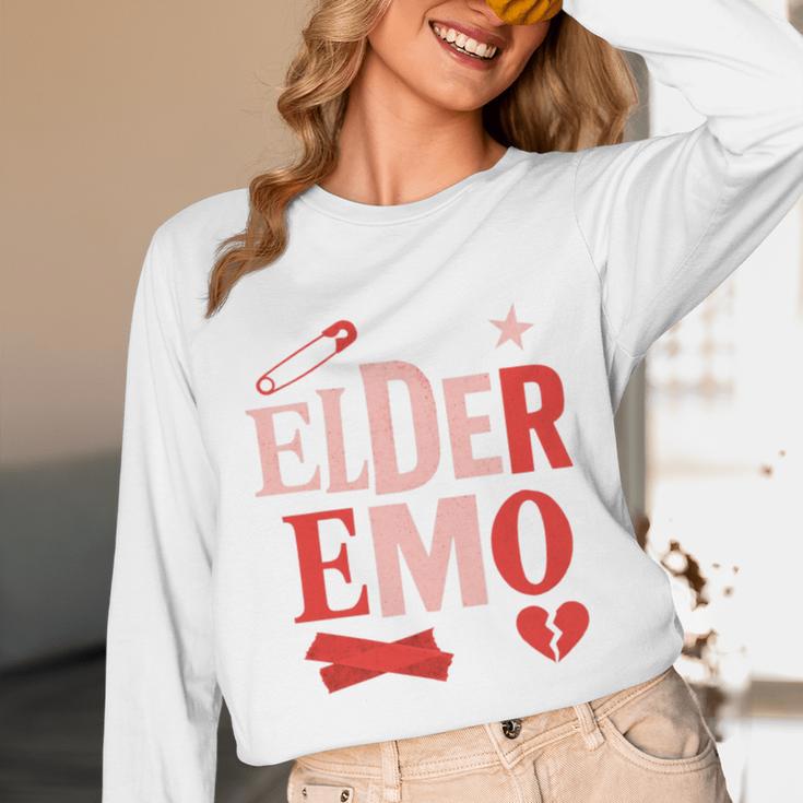 Elder Emo Retro Punk Typography Nostalgia Premium Tri-Blend Unisex Long Sleeve T-Shirt