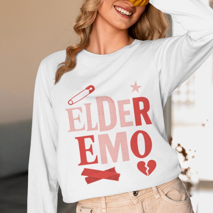 Elder Emo Retro Punk Typography Nostalgia Unisex Long Sleeve T-Shirt