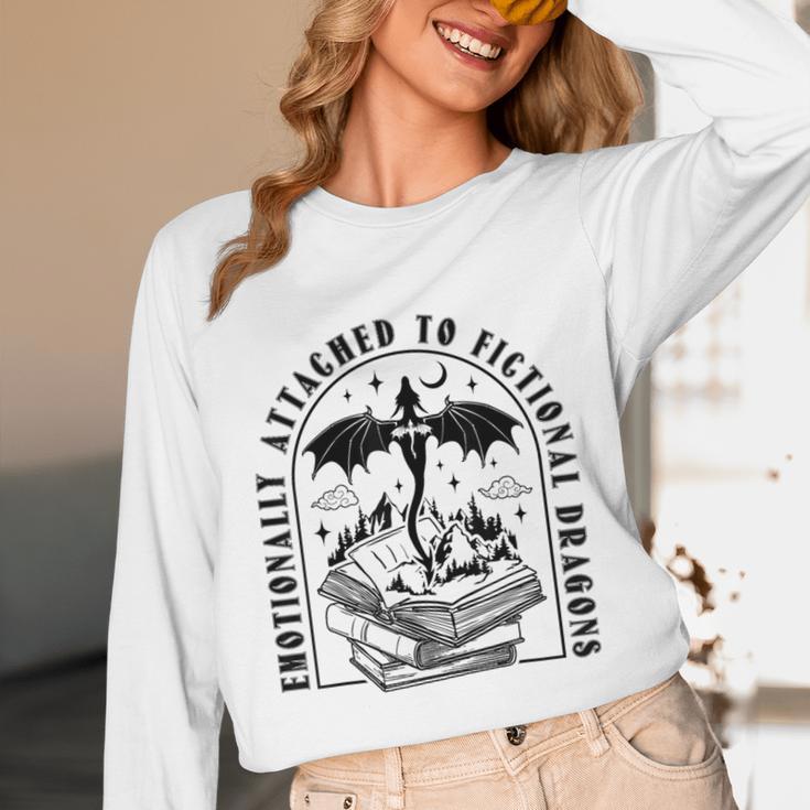 Emotionally Attached To Fictional Dragons Books Lover Unisex Long Sleeve T-Shirt