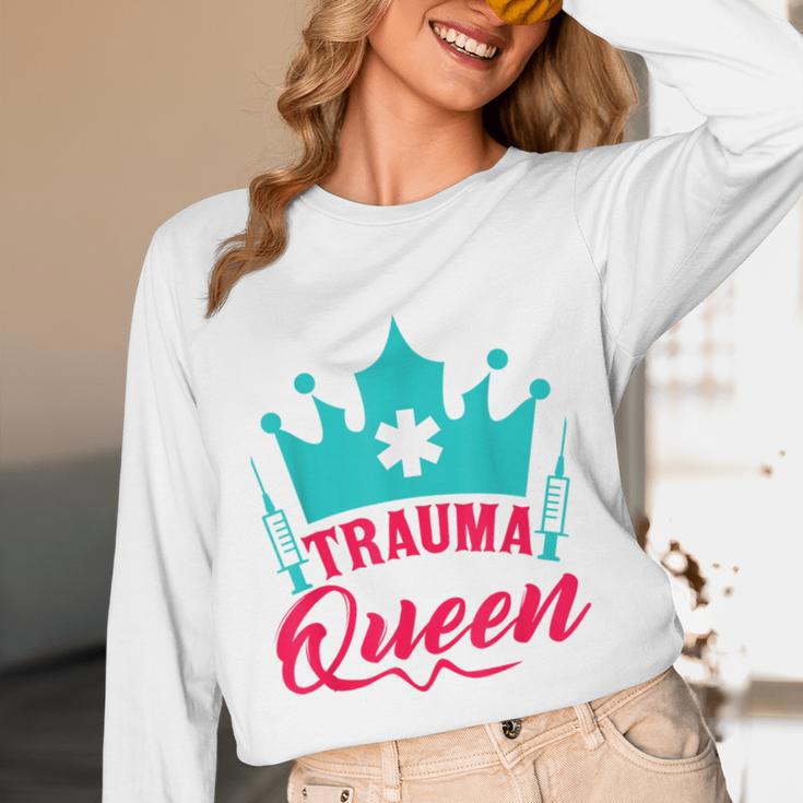 EMT Trauma Queen Paramedic Student T-Shirt Graduation Unisex Long Sleeve T-Shirt