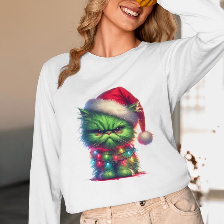 Ew People Meowy Cat Christmas Introvert Men Women Unisex Long Sleeve T-Shirt