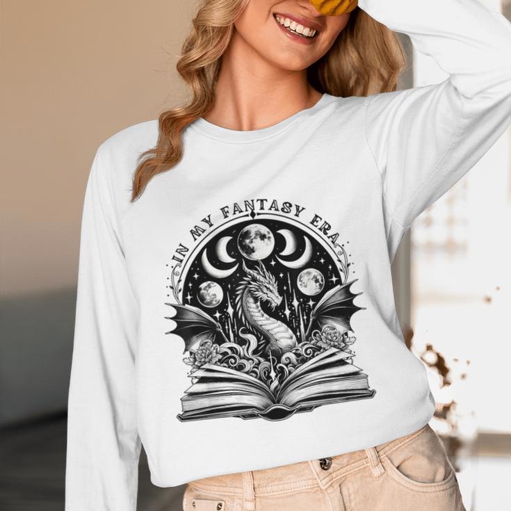 In My Fantasy Era Books Dragon & Moon Bookish Bookworm Unisex Long Sleeve T-Shirt