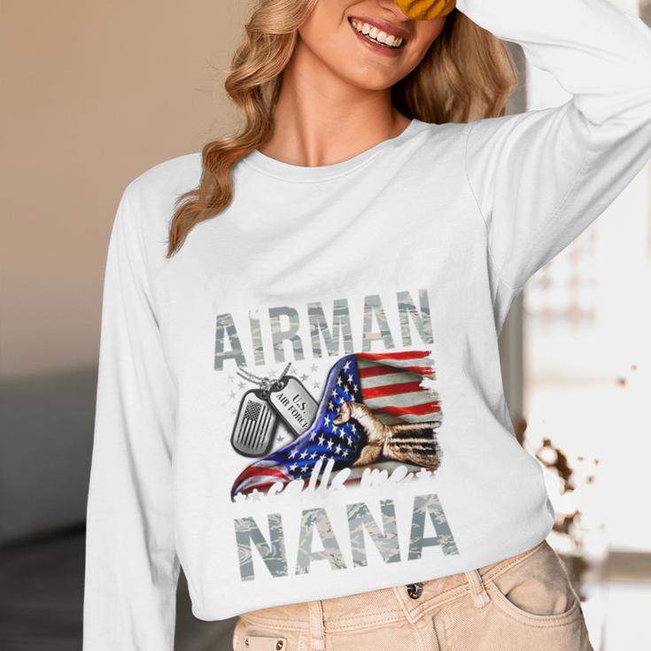 My Favorite Airman Calls Me Nana Air Force Graduation Nana Unisex Long Sleeve T-Shirt