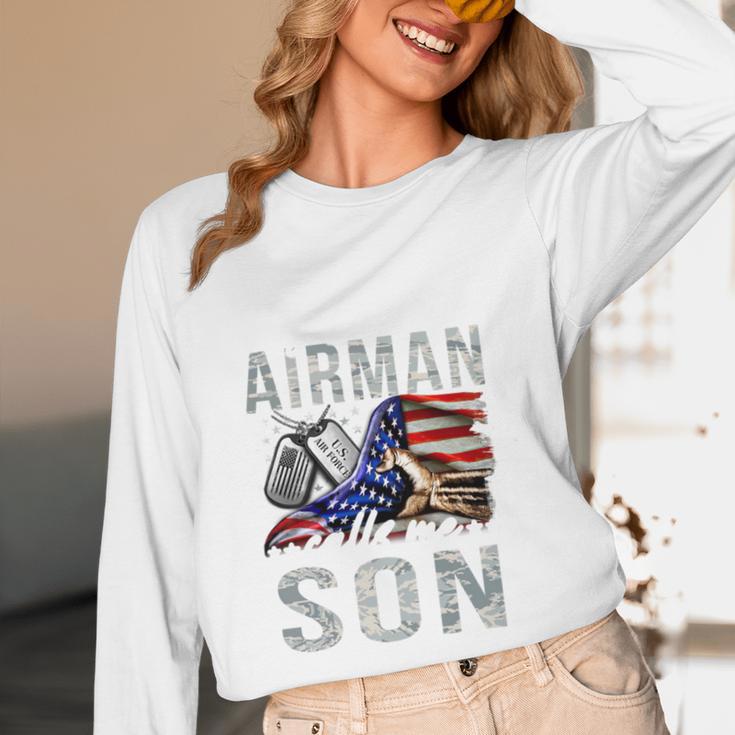 My Favorite Airman Calls Me Son Air Force Graduation Son Unisex Long Sleeve T-Shirt