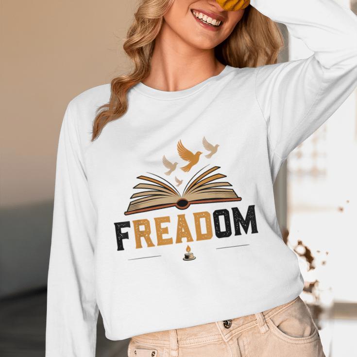Freadom Anti Banned Books Lovers Reading Librarian Bookworm Unisex Long Sleeve T-Shirt
