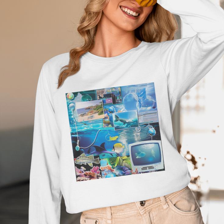 Frutiger Aero Retro Vibes Premium Tri-Blend Unisex Long Sleeve T-Shirt