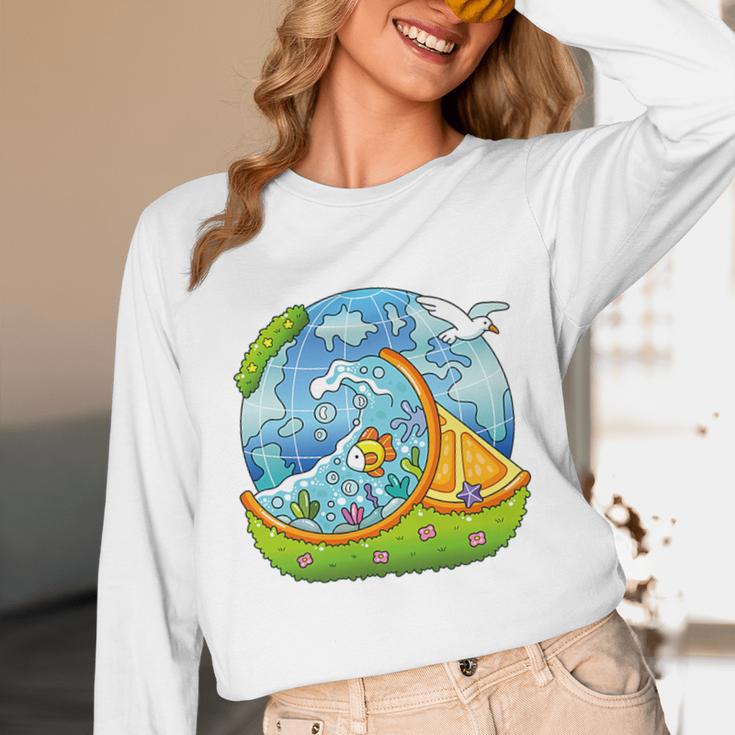 Frutiger Aero Y2K Fashion Trends Statement Piece Tech Orange Premium Unisex Long Sleeve T-Shirt