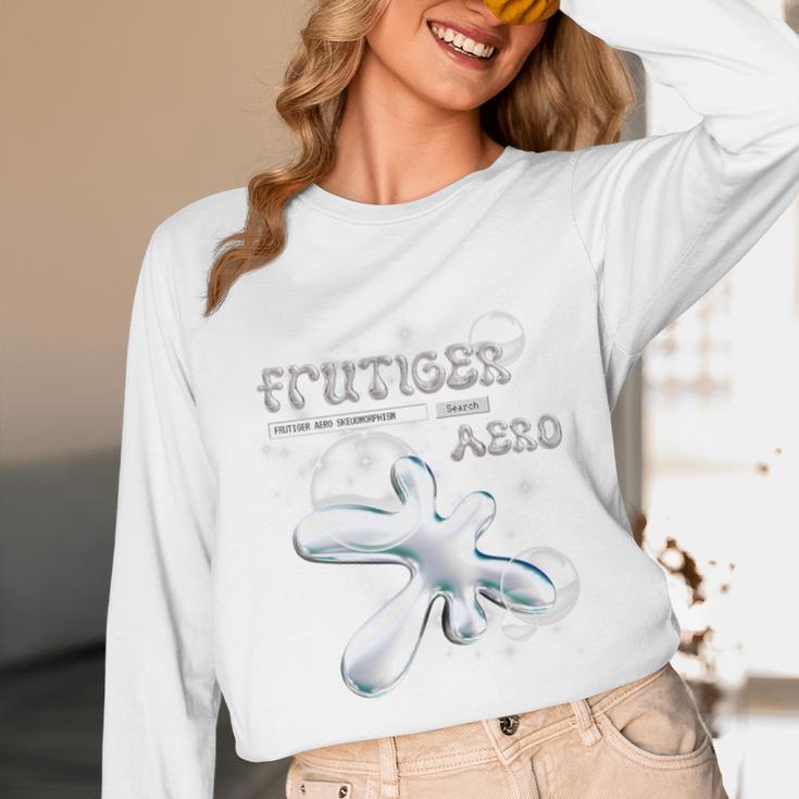 Frutiger Aero Y2K Fashion Trends Statement Piece Tech Orb Premium Tri-Blend Unisex Long Sleeve T-Shirt