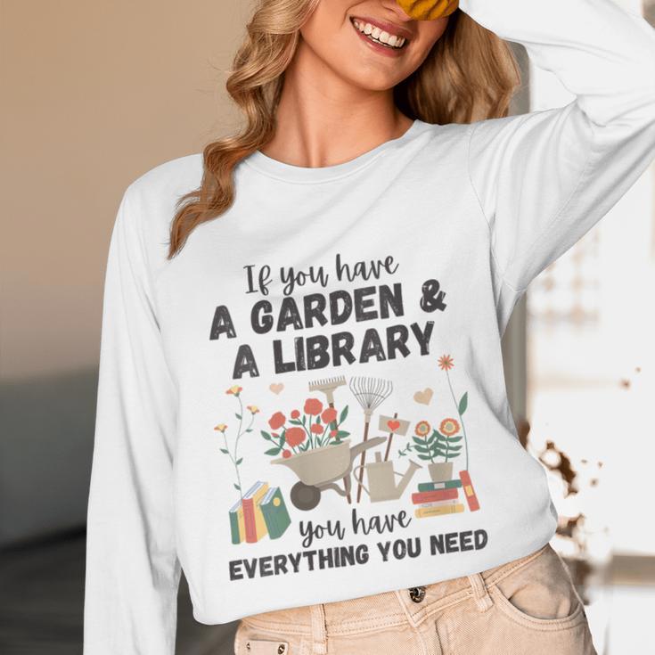 Gardening & Library Lover Books Reading Plants Cute Unisex Long Sleeve T-Shirt Gardening & Library Lover Books Reading Plants Cute Unisex Long Sleeve T-Shirt