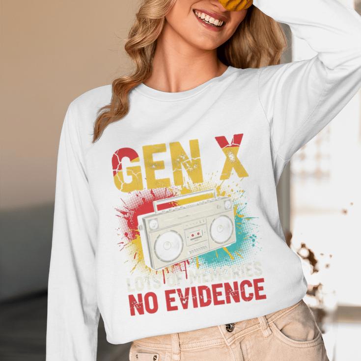 Gen X Lots Of Memories No Evidence Retro Nostalgia Humor Unisex Long Sleeve T-Shirt