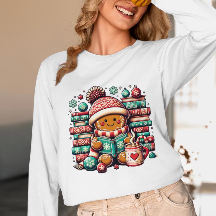 Gingerbread Reading Book Lovers Christmas Bookworm Librarian Premium Unisex Long Sleeve T-Shirt Gingerbread Reading Book Lovers Christmas Bookworm Librarian Premium Unisex Long Sleeve T-Shirt