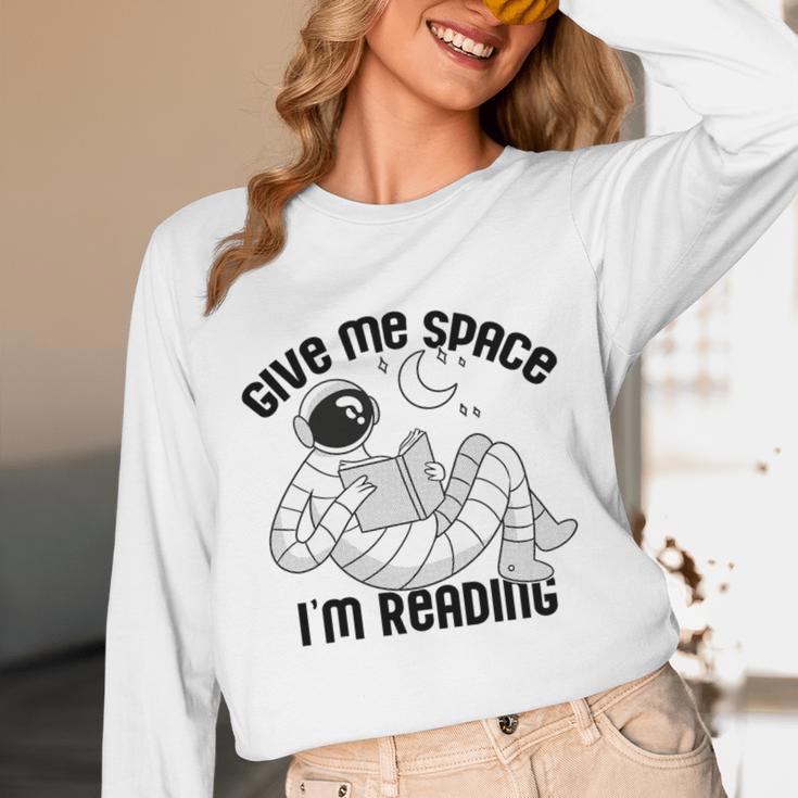 GIVE ME Space I'm Reading Kids Astronaut Book Reader Meme Premium Tri-Blend Unisex Long Sleeve T-Shirt
