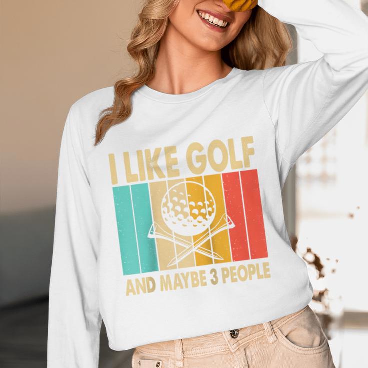 I Like Golf And Maybe 3 People Introvert Raglan Baseball Tee Unisex Long Sleeve T-Shirt