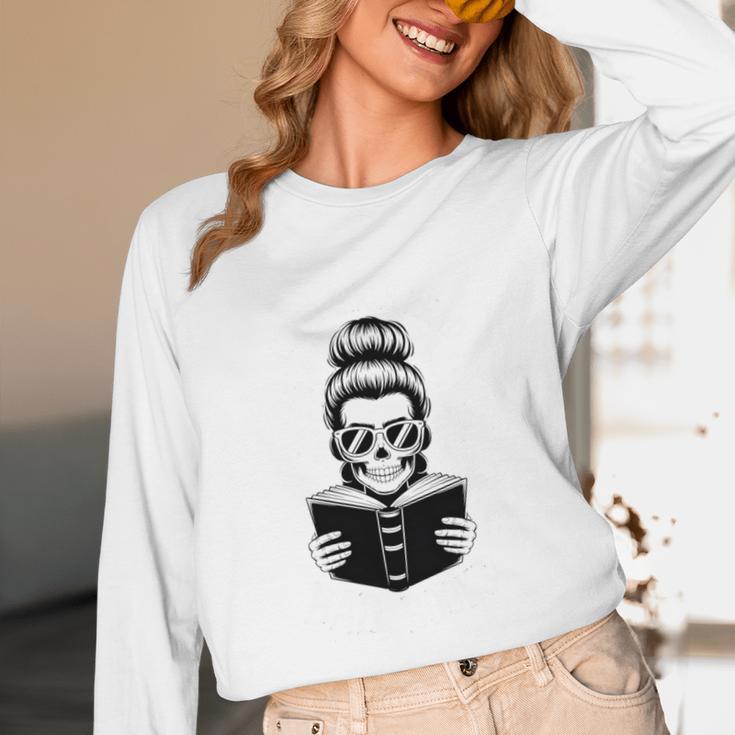 Good Girls Read Bad Books Skeleton Unisex Long Sleeve T-Shirt