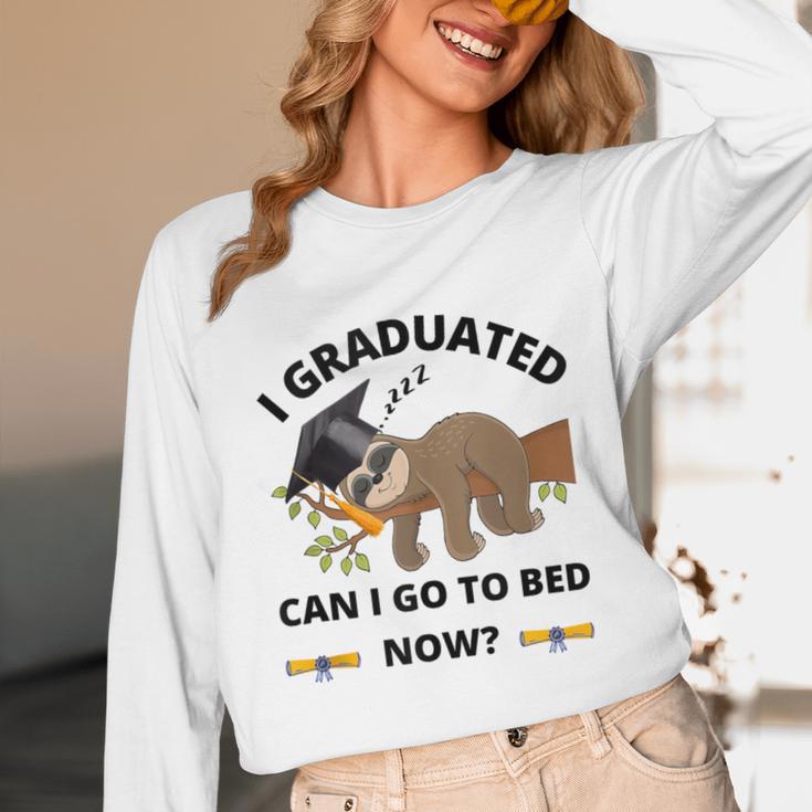 I Graduated Can I Go Back To Bed Sloth Graduation Cap Unisex Long Sleeve T-Shirt