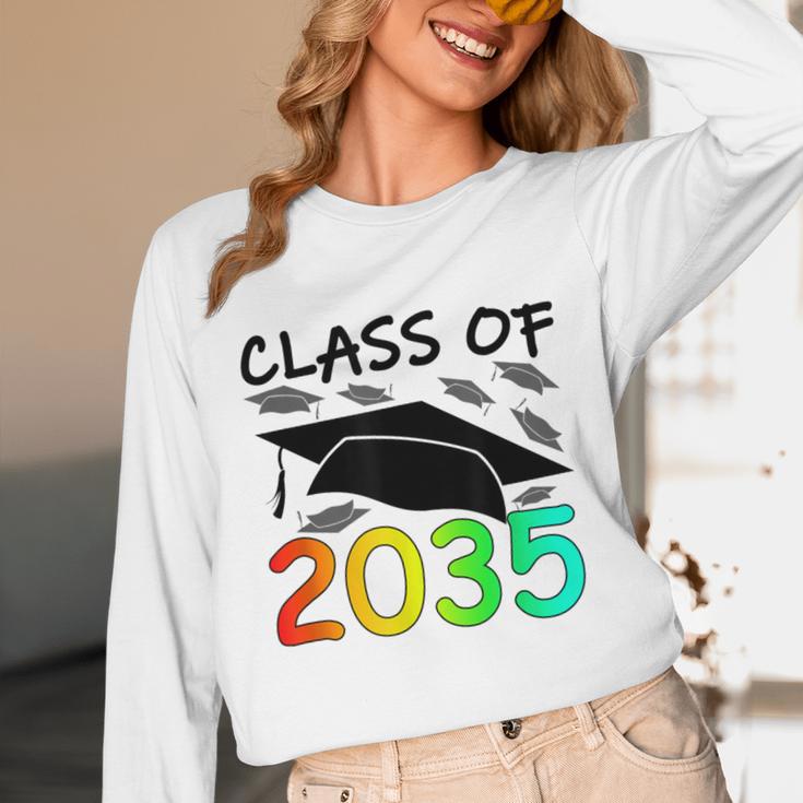 Graduation Class Of 2035 Hand Prints Space Pre-K -12th Grade Unisex Long Sleeve T-Shirt