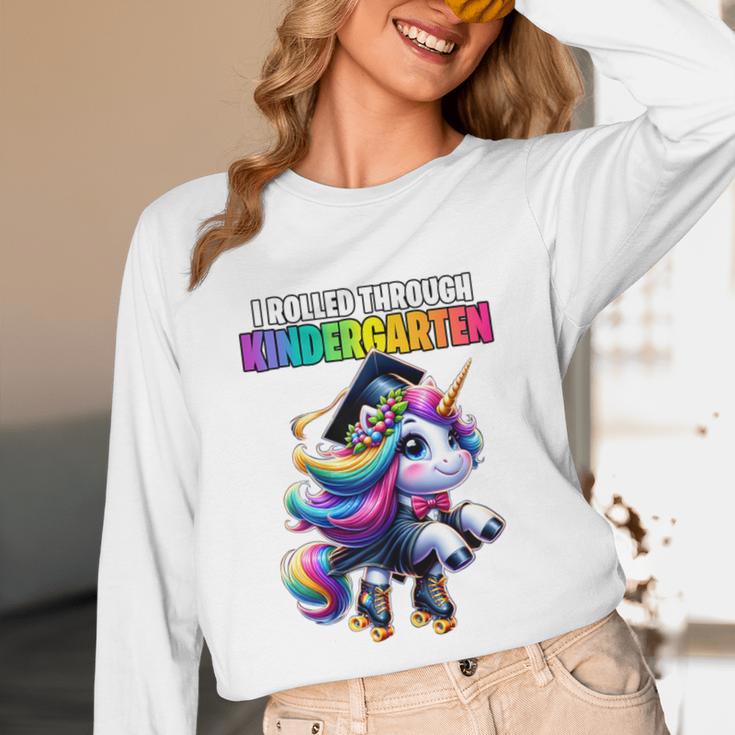 Graduation Kindergarten Unicorn Roller Skate Girls Grad Unisex Long Sleeve T-Shirt