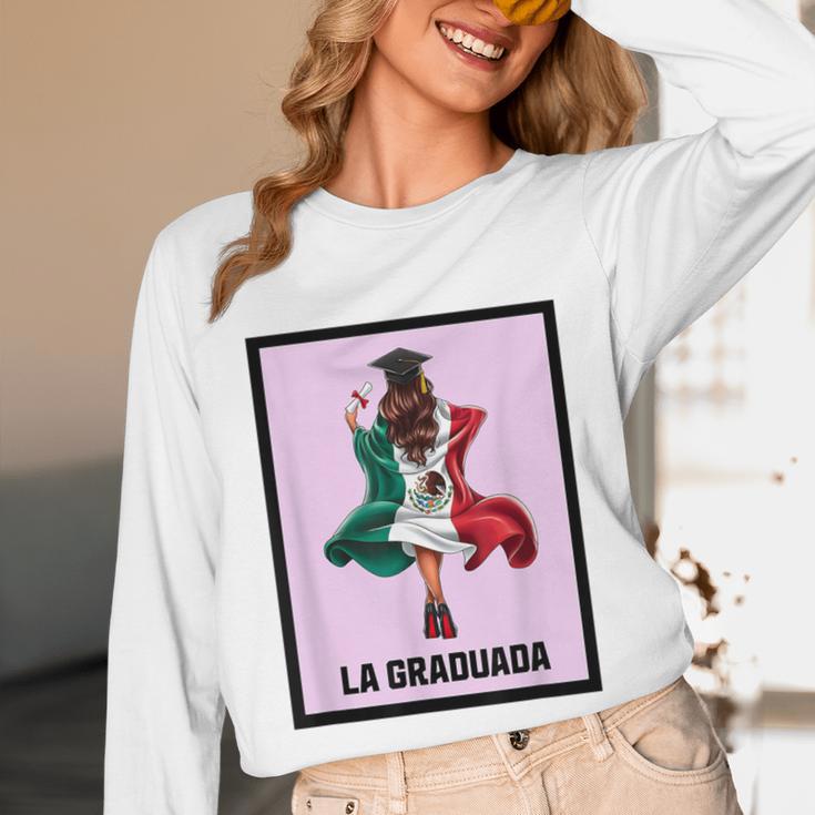 Graduation Latina Educated La Graduada Mexican Bingo Card Unisex Long Sleeve T-Shirt