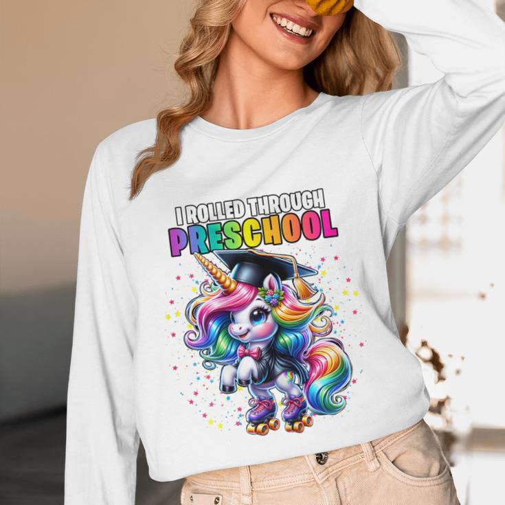 Graduation Preschool Unicorn Roller Skate Girls Pre-K Grad Unisex Long Sleeve T-Shirt