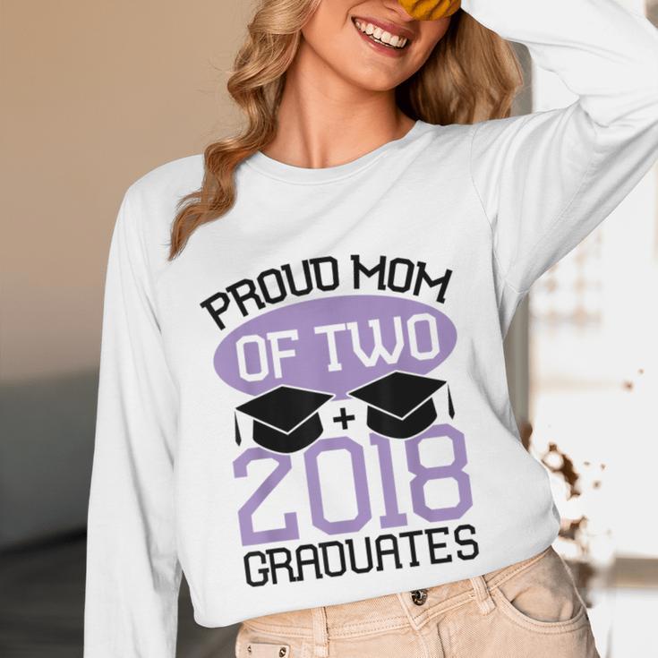Graduation Shirt For Mom Of Twins Proud Mom Twins Tee Unisex Long Sleeve T-Shirt